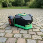 Robot autonomiczny poruszający się po kostce brukowej.