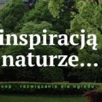Grafika z napisem „Z inspiracją w naturze...” na zielonym tle.