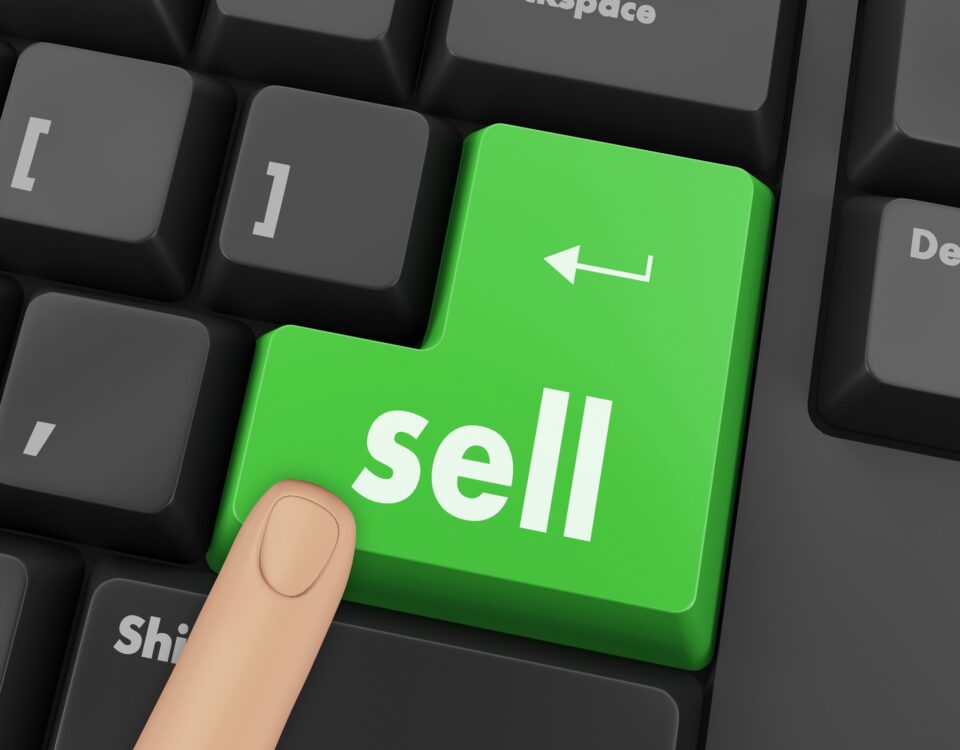 Klawisz „sell” symbolizujący sprzedaż internetową.