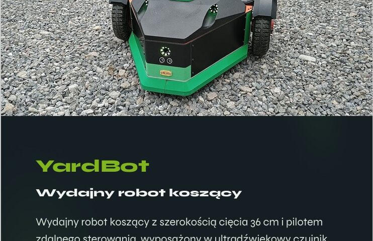 YARDBOT zdalnie sterowany robot koszący do pielęgnacji trawnika wraz z opisem